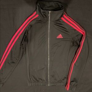 Adidas women’s black and pink track jacket.